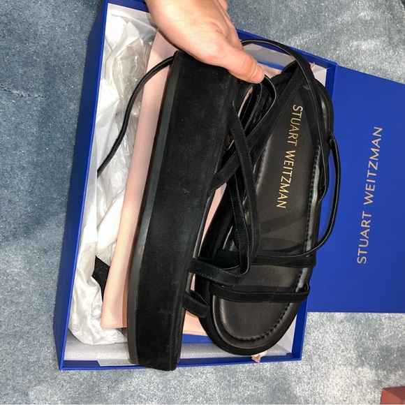 Stuart Weitzman Black Strappy Sandals - Picture 7 of 9